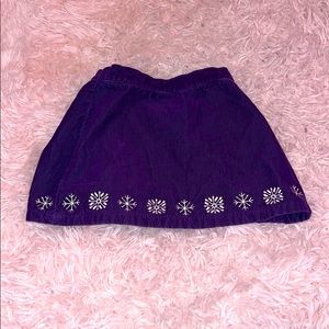 Girls LL Bean Corduroy Snowflake Skirt